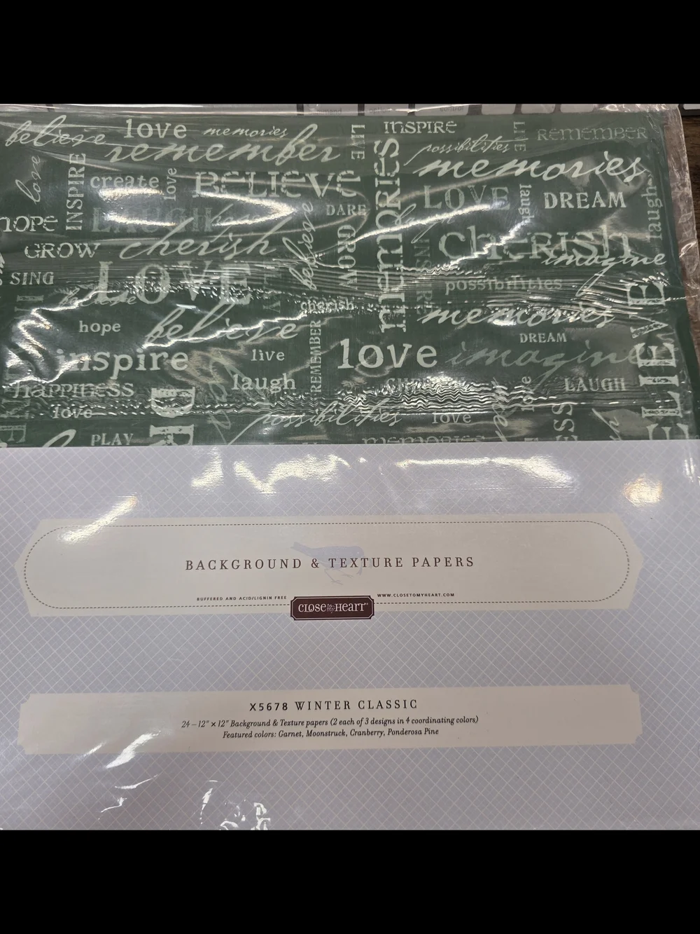 Close To My Heart Winter Classic Background & Texture Paper Pack - Teal